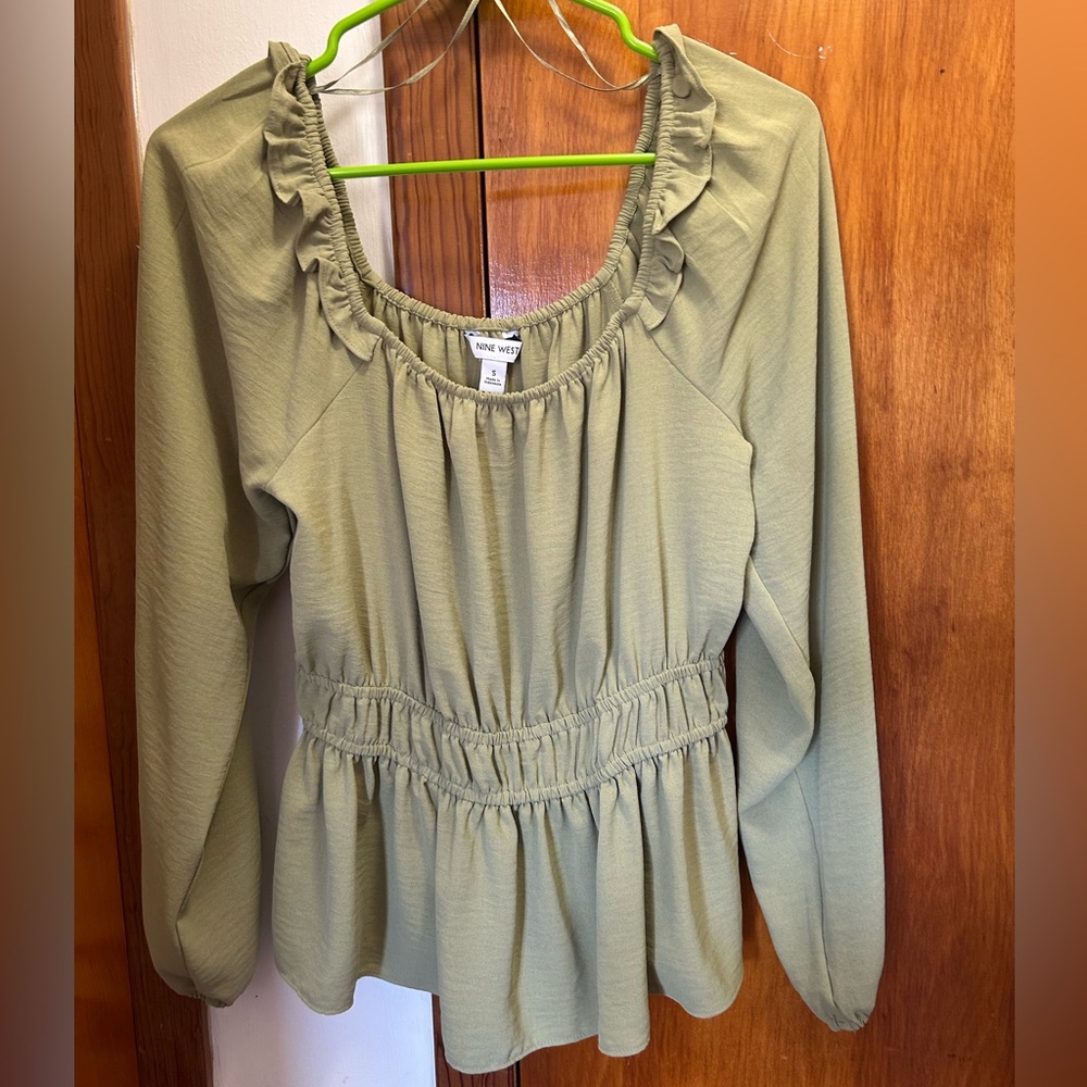 Nine West Women's Olive Ruffle Blouse